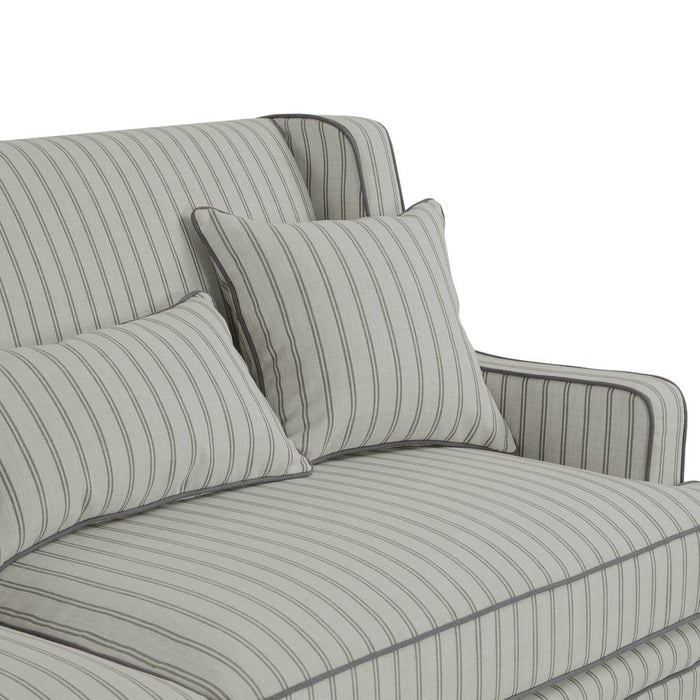 Bondi Hamptons 3 Seat Sofa Pin Stripe Blue & White - OWFL0227P-3