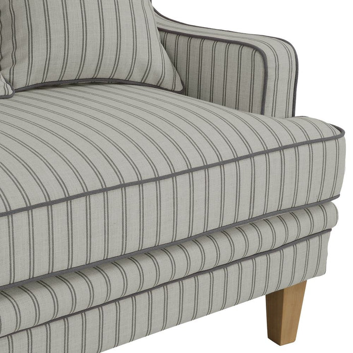 Bondi Hamptons 3 Seat Sofa Pin Stripe Blue & White - OWFL0227P-3