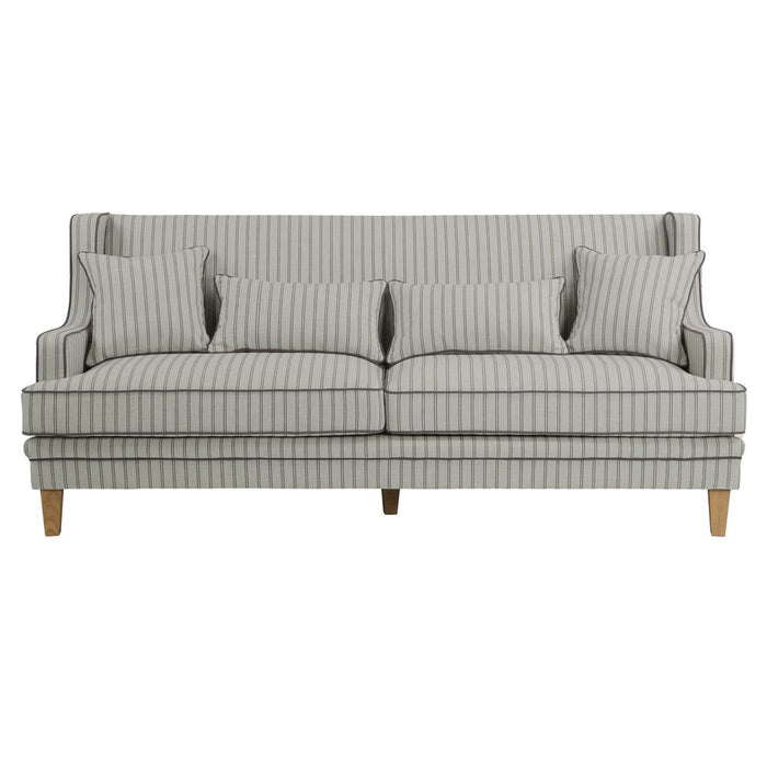 Bondi Hamptons 3 Seat Sofa Pin Stripe Blue & White - OWFL0227P-3
