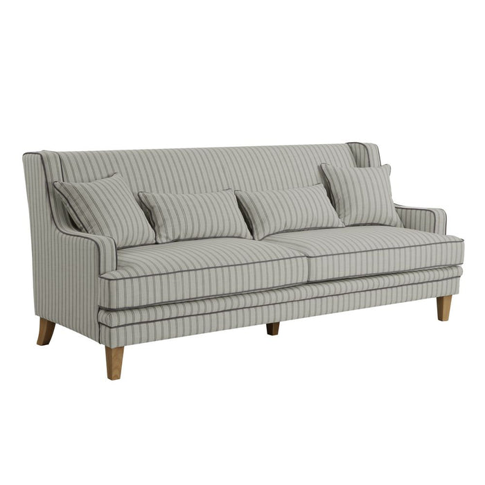Bondi Hamptons 3 Seat Sofa Pin Stripe Blue & White - OWFL0227P-3