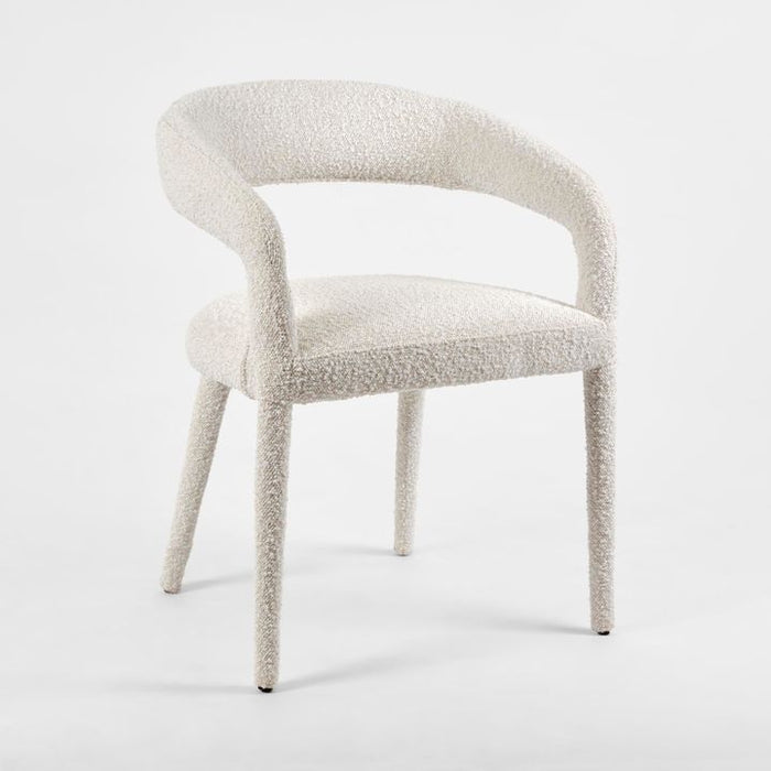 Nolan Boucle Fabric Dining Chair White - OWKK001