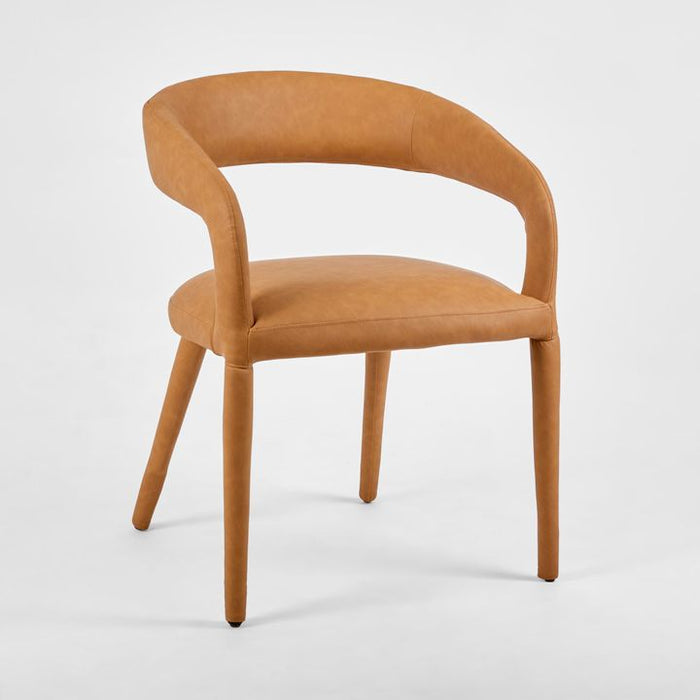 Nolan Leather Dining Chair Brown - OWKK002
