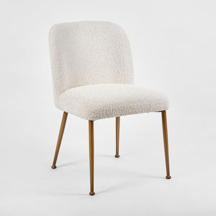 Desire Boucle Fabric Dining Chair White - OWKK004