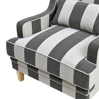 Bondi Hamptons Cream Stripe Armchair Grey - OWFL0227GS-1