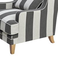 Bondi Hamptons Cream Stripe Armchair Grey - OWFL0227GS-1