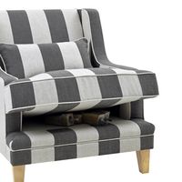 Bondi Hamptons Cream Stripe Armchair Grey - OWFL0227GS-1