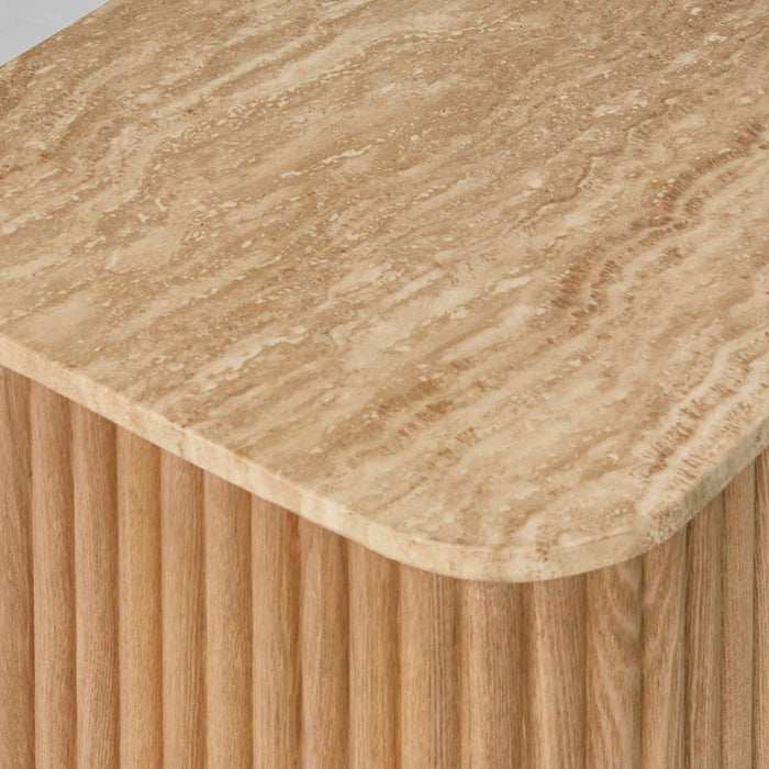 Travertine Coffee & Side Table Natural - FUR0117