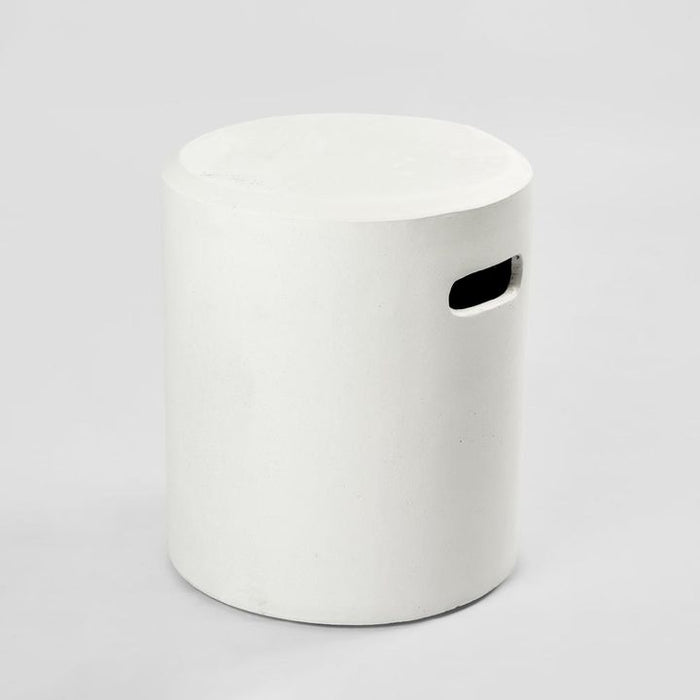 Vargo Cement Drum Stool White - FUR725WH