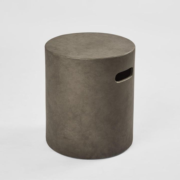 Leno Cement Drum Stool Natural and Grey - FUR726GRY