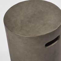 Leno Cement Drum Stool Natural and Grey - FUR726GRY