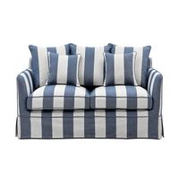 Noosa Hamptons 2 Sofa Denim/Cream Seat Slip Cover Blue - OWFL0226DS-2C