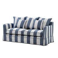 Noosa Hamptons 2 Sofa Denim/Cream Seat Slip Cover Blue - OWFL0226DS-2C
