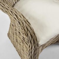 Long Outdoor Under Cover Island Wicker Chair with Cushion Natural - FUR520