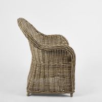 Long Outdoor Under Cover Island Wicker Chair with Cushion Natural - FUR520