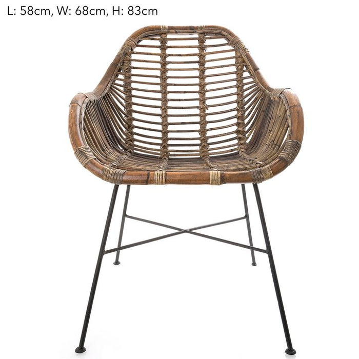 Rattan Chair Iron Natural - FUR167