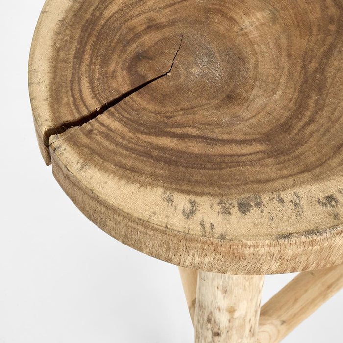 Cancun Teak Wood Outdoor Under Cover Wooden Stool Natural - FUR429