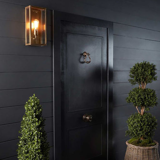 Buy Outdoor Wall Lanterns Australia Goodman Outdoor Lantern Wall Lamp Antique Brass - ELPIM51693AB