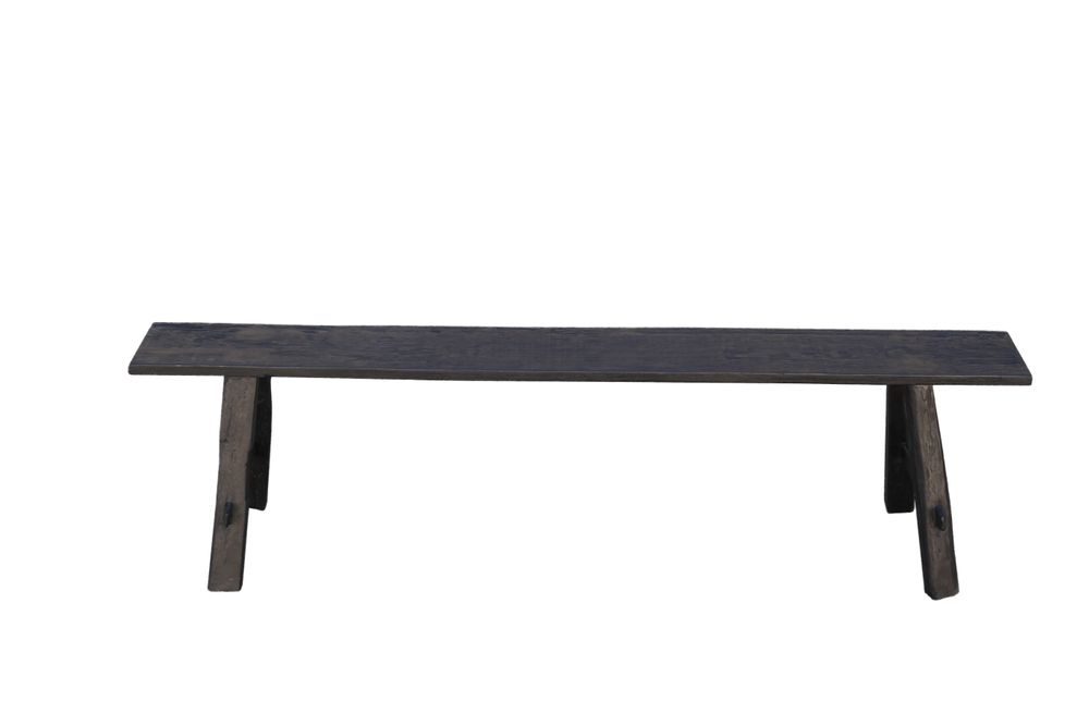 Long Teak Wood Bench Black - RHRA06BK