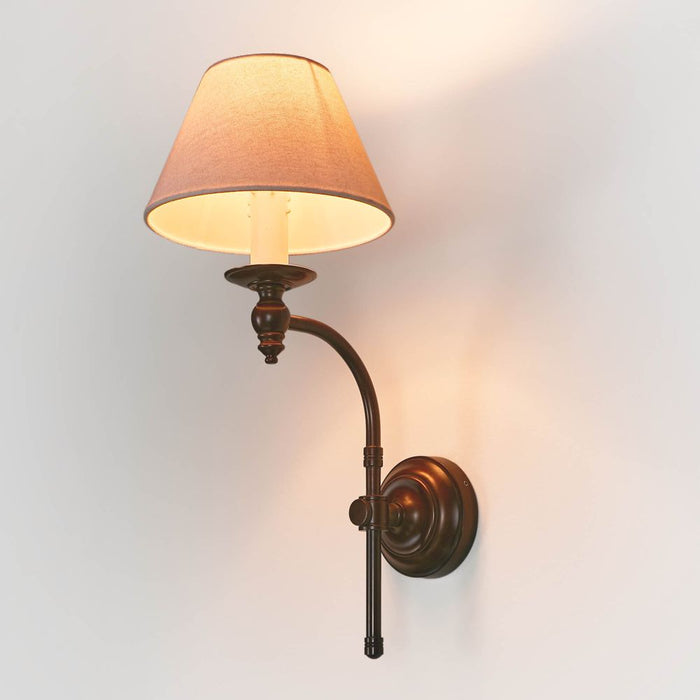 Buy Wall Sconce Australia Soho Curved 1 Light Sconce Base Bronze - ELPIM50002FLBR