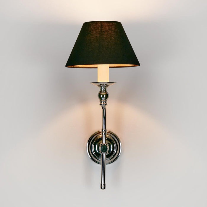 Buy Wall Sconce Australia Soho Curved 1 Light Sconce Base Shiny Nickel - ELPIM50002SN