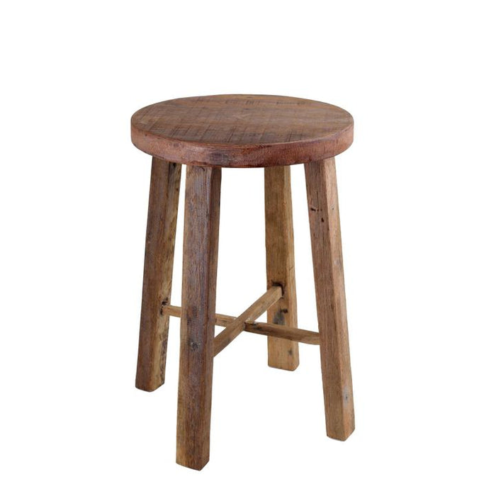 Round Teak Wood Standard Stool Natural - RHRA09NA