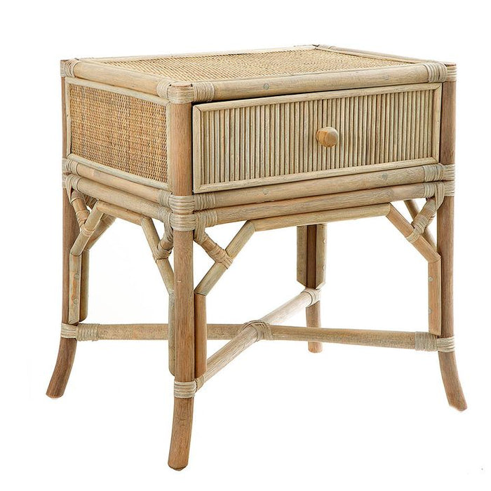 Comores Rattan Bedside Table Light Natural - FUR491NAT