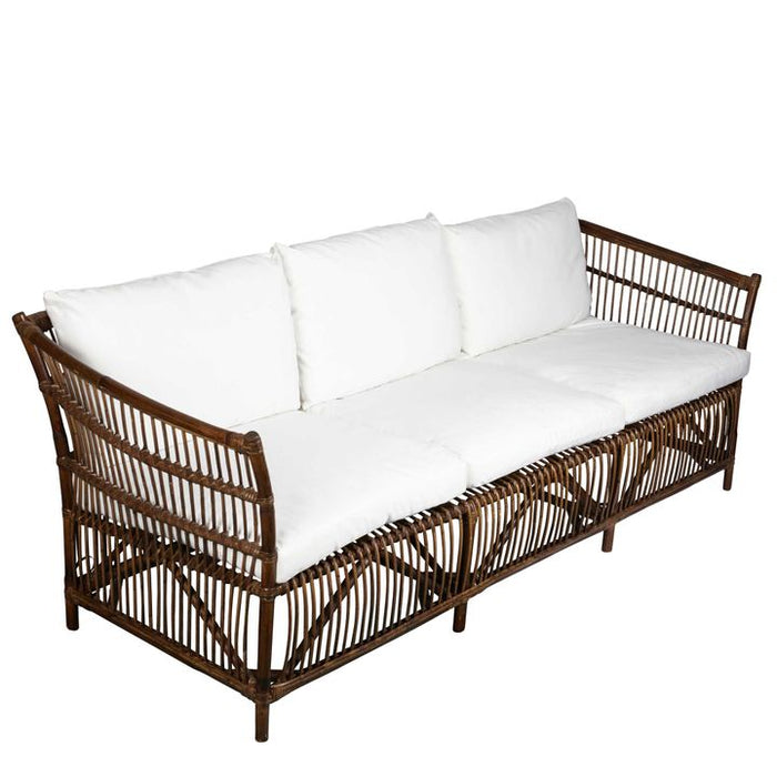 Alabama Rattan Sofa Dark Antique Timber & Black - FUR1379