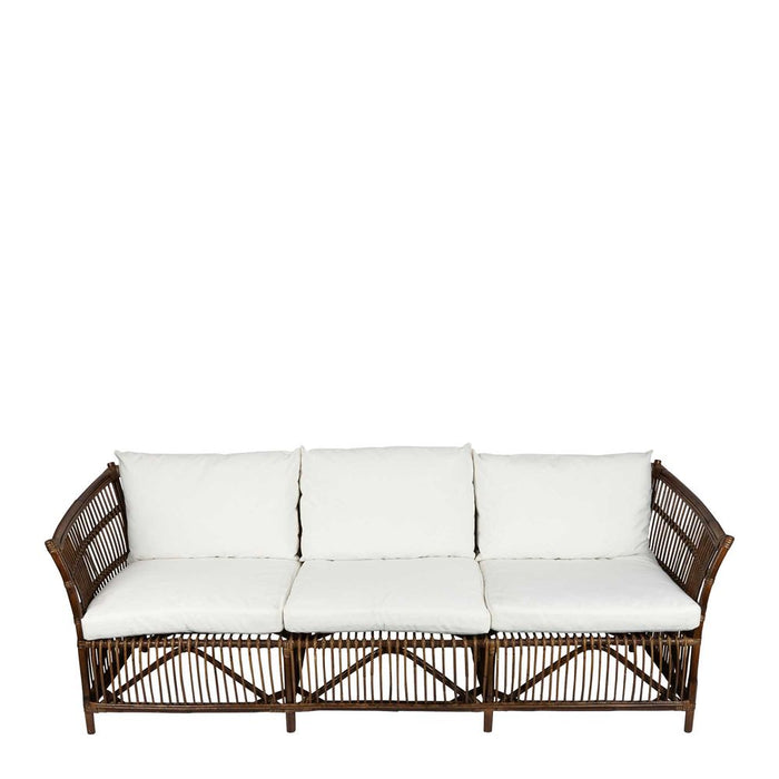Alabama Rattan Sofa Dark Antique Timber & Black - FUR1379