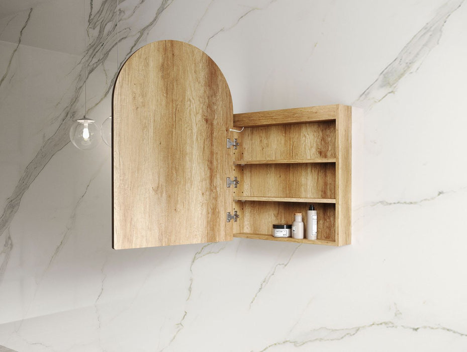 Archie LED Shaving Cabinet 60W 6000K Natural Oak - LED-ARSV9060N