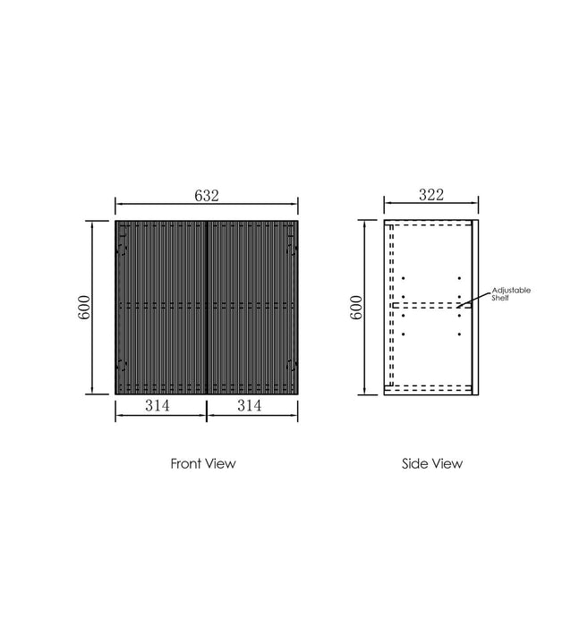 Marlo Plywood Laundry Matt Black - LA-WCMA600B
