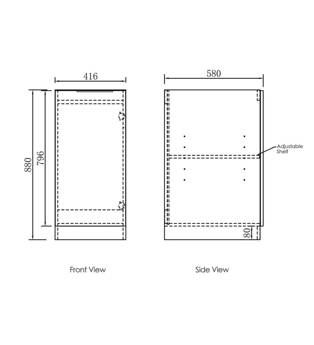 Byron/Bondi Base Cabinet Laundry Black Oak - LA-BY400B