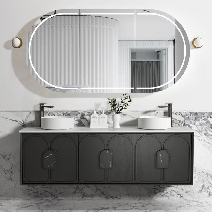 Laguna Wall Hung Vanity Black Oak - LG1800B