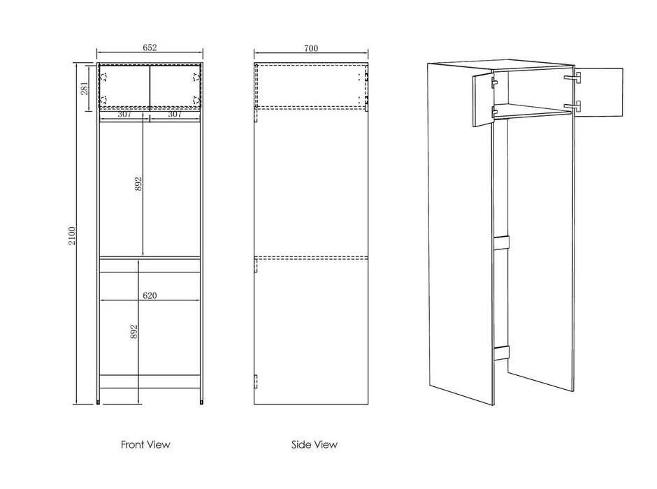 Hampshire Washing Machine Cabinet Matte White - LA-TW652W