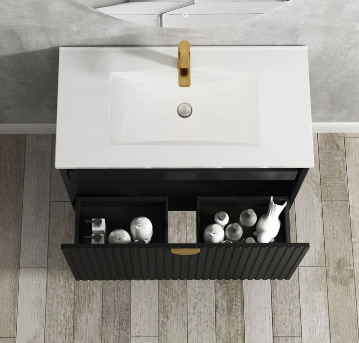 Marlo 900mm Wall Hung Vanity Matte Black - MA900B