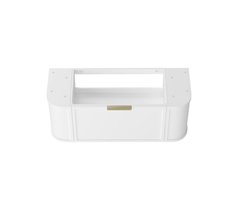 Hampshire 1200mm Wall Hung Curve Vanity Satin White - BOH1200W