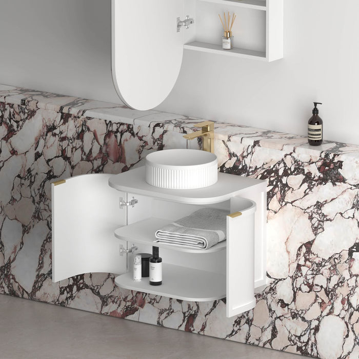 Hampshire 600mm Wall Hung Vanity Satin White - BOH600W