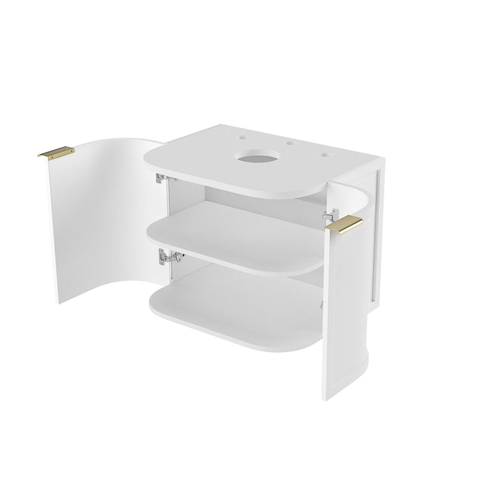 Hampshire 600mm Wall Hung Vanity Satin White - BOH600W
