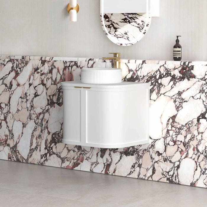 Hampshire 600mm Wall Hung Vanity Satin White - BOH600W