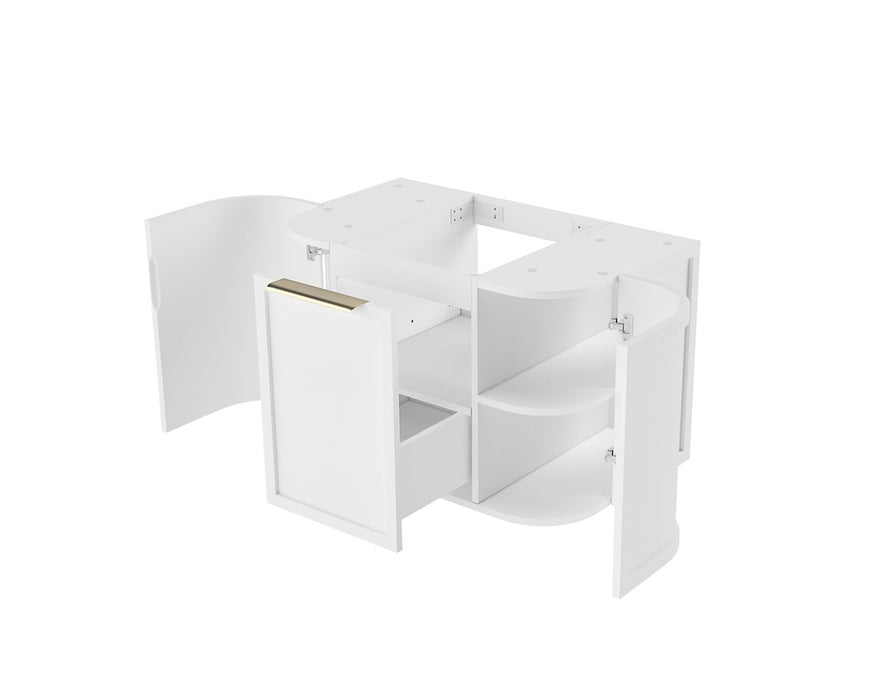 Hampshire 750mm Wall Hung Curve Vanity Satin White - BOH750W