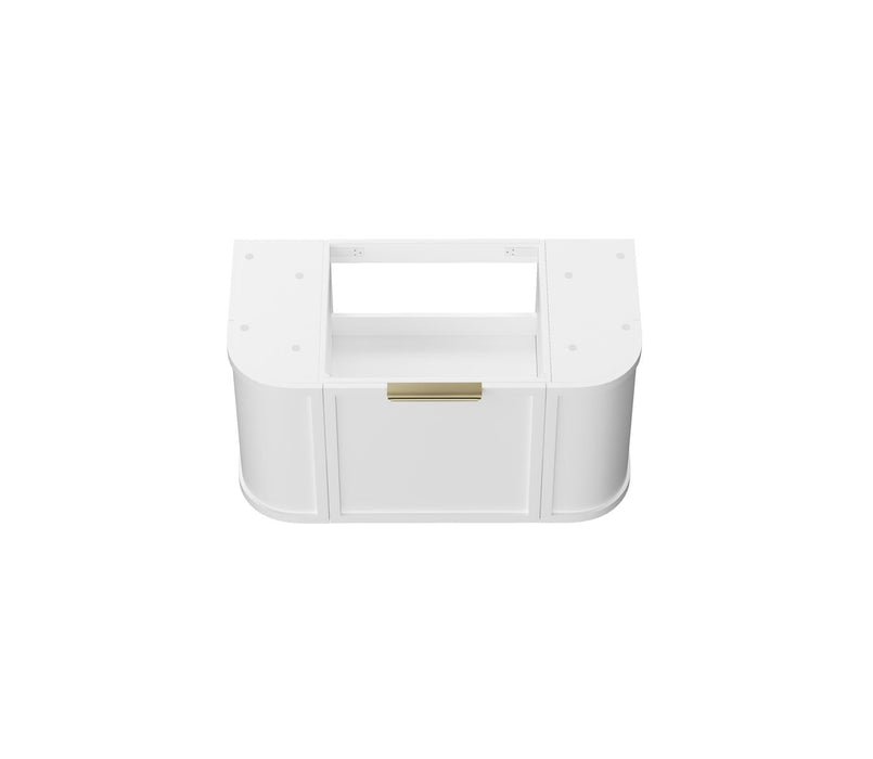 Hampshire 900mm Wall Hung Curve Vanity Satin White - BOH900W