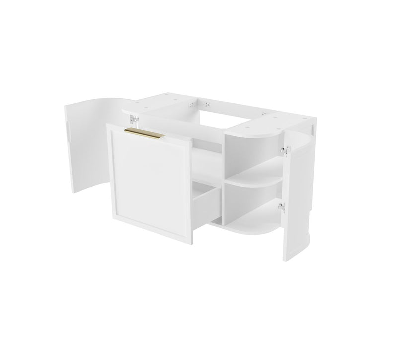 Hampshire 900mm Wall Hung Curve Vanity Satin White - BOH900W