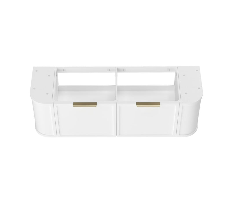 Hampshire 1500mm Wall Hung Curve Vanity Satin White - BOH1500W