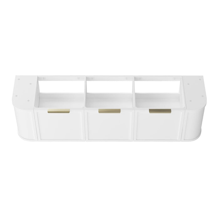 Hampshire 1800mm Wall Hung Curve Vanity Satin White - BOH1800W