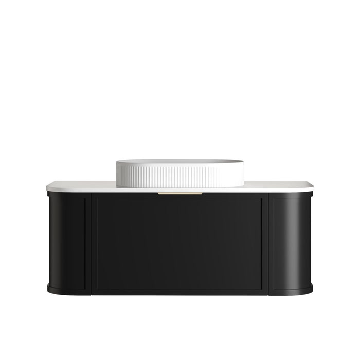 Hampshire 1200mm Wall Hung Curve Vanity Satin Black - BOH1200B