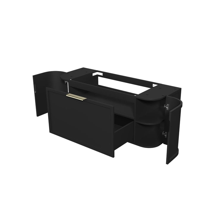 Hampshire 1200mm Wall Hung Curve Vanity Satin Black - BOH1200B
