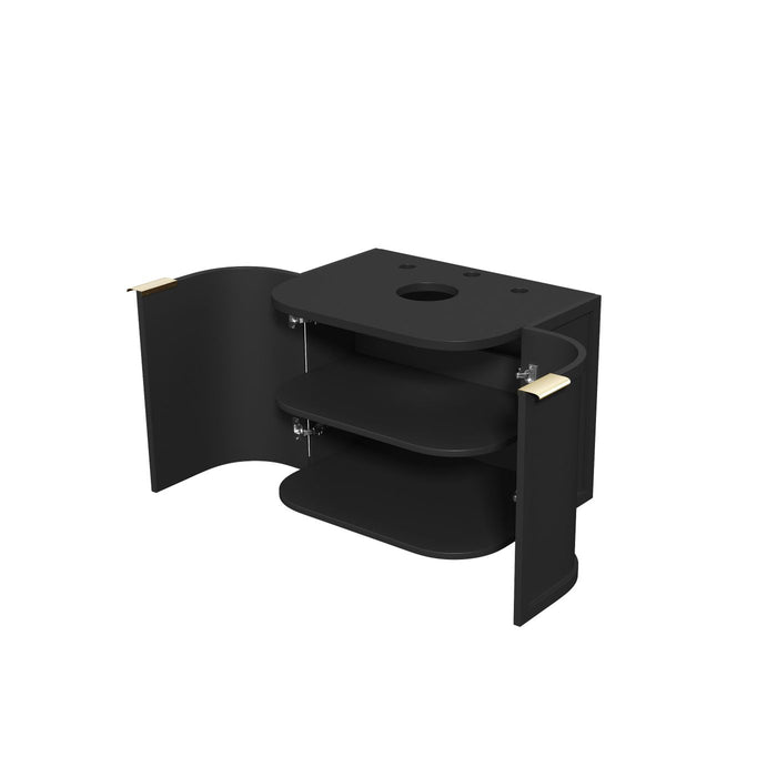 Hampshire 600mm Wall Hung Vanity Satin Black - BOH600B