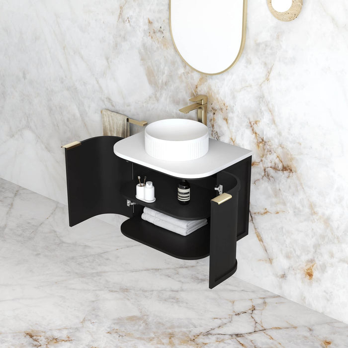 Hampshire 600mm Wall Hung Vanity Satin Black - BOH600B