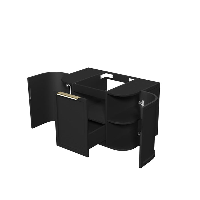 Hampshire 750mm Wall Hung Curve Vanity Satin Black - BOH750B