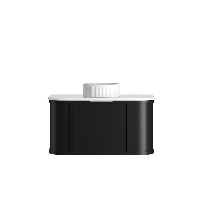Hampshire 900mm Wall Hung Curve Vanity Satin Black - BOH900B
