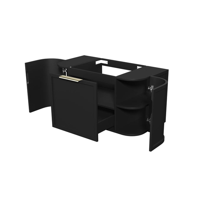 Hampshire 900mm Wall Hung Curve Vanity Satin Black - BOH900B